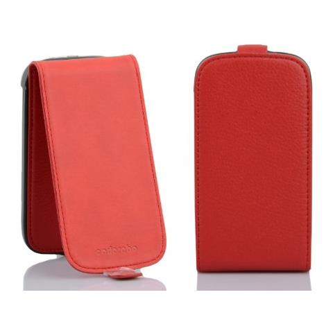 Custodia Compatibile Con Samsung Galaxy S4 Mini In Rosso Cremisi - Coperchio Protettivo In Design Flip Realizzato In Similpelle Testurizzata - Foto 2