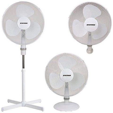 Vt-44w-w - Ventilatore A Piantana 3 In 1 + Ventilatore Da Tavolo + Ventilatore Da Parete Con Oscillazione, Ventilatore Assiale - Foto 1