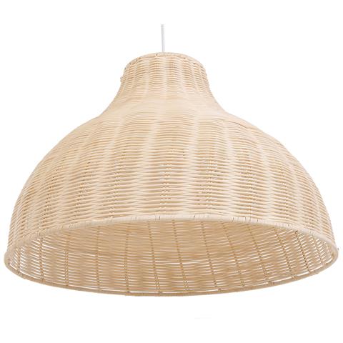 Lampadario In Rattan Con Paralume Marrone Chiaro Millian - Foto 13