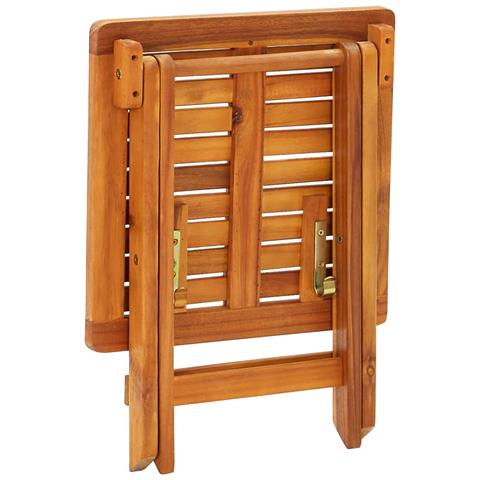 Sdraio da Giardino con Tavolino e Cuscino in Massello di Acacia - Foto 10