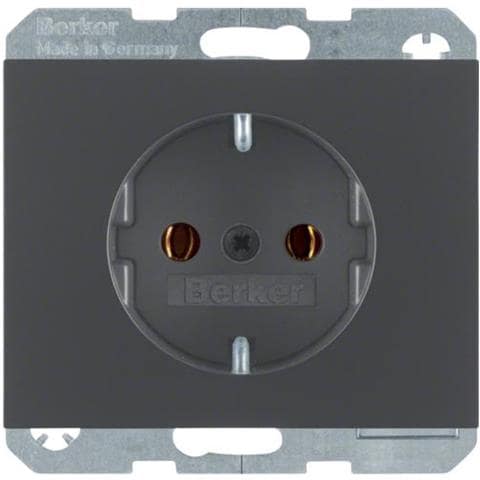 Berker 47157006 Steckdose Schuko K. 1 Anthrazit Matt (47157006) - Foto 1