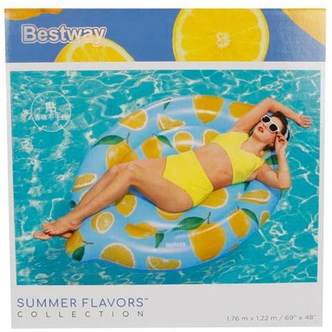 Materassino Gonfiabile Lemon Junior 176 X 122 Cm Vinile Blu / giallo - Foto 1