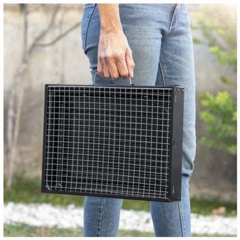 Barbecue Pieghevole Portatile A Carbone Forma Valigetta Per Campeggio Viaggi Giardino - Foto 4