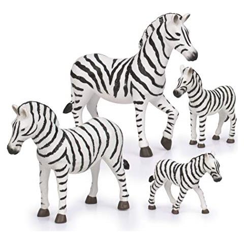 A Famiglia Zebra A Animali Zebra In Miniatura, Giocattoli Per Bambini Dai 3 Anni In Su (4 Pezzi) - Foto 1