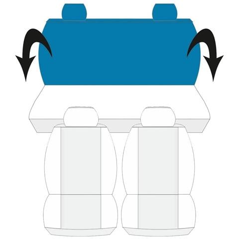 Coprisedili Auto Compatibili Per 500, Made In Italy, Set Di Copri Sedili Anteriori E Posteriori (bicolore Orizz.) Con Copri Poggiatesta Incluso, Tessuto Poliestere, Colore - Bianco \grigio Chiaro - Foto 2