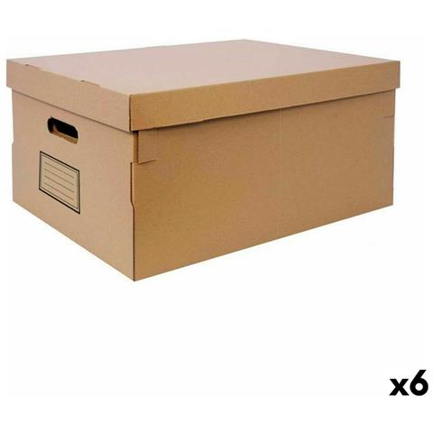 Scatola Portaoggetti Con Coperchio Confortime Cartone 45 X 35 X 20 Cm (6 Unità) - Foto 1