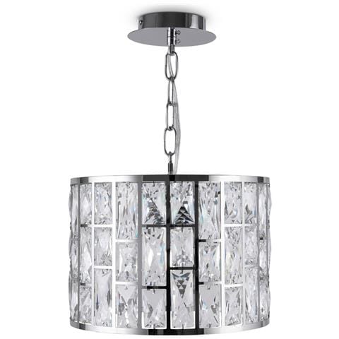 Lampadario A Sospensione Moderno Gelid Metallo Cromo Cristallo 1 Luce E27 60w - Foto 1