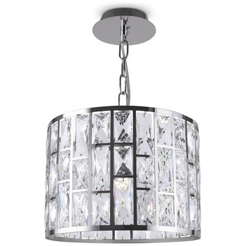Lampadario A Sospensione Moderno Gelid Metallo Cromo Cristallo 1 Luce E27 60w - Foto 8