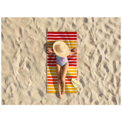 Telo Mare Jacquard Spugna Asciugamano Spiaggia Disegno Babilonia Telo Mare Arancio - Foto 2