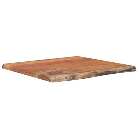 Piano Tavolo 60x60x2,5 Cm Quadrato Massello Acacia Bordi Vivi - Foto 2