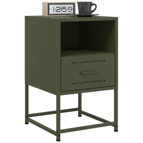 Comodini 2 Pz Verde Oliva 36x39x60,5 Cm In Acciaio - Foto 2