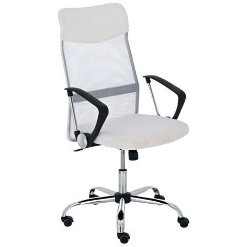 Sedia Scrivania Ergonomica Poltrona Ufficio traspirante Girevole Direzionale Bianco - Foto 2