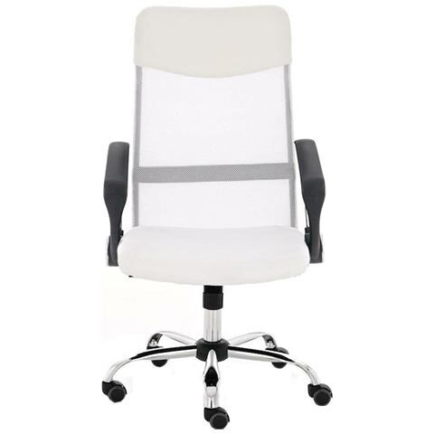 Sedia Scrivania Ergonomica Poltrona Ufficio traspirante Girevole Direzionale Bianco - Foto 4