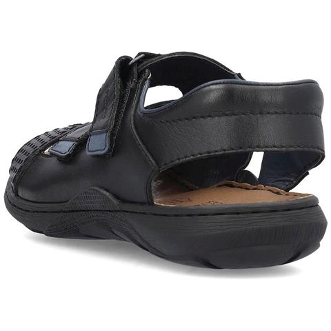Casual Open Sandali Pelle Scarpe Uomo Nero Eu 41, 22060-00 - Foto 3