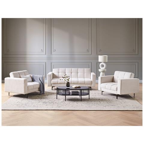 Set Da Salotto Tessuto Bianco Sporco Alnes - Foto 1