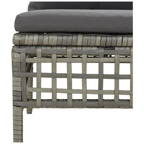 Set Divani da Giardino 6 pz con Cuscini in Polyrattan Grigio - Foto 2