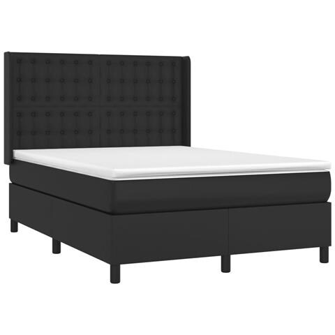 Giroletto a Molle con Materasso e LED Nero 140x200cm Similpelle - Foto 2