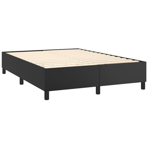 Giroletto a Molle con Materasso e LED Nero 140x200cm Similpelle - Foto 8