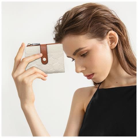 Mini Portafoglio Pelle Blocco RFID Trifoglio Cerniera Mini Portafoglio Donna In Pelle Con Blocco RFID - Porta Carte Di Credito, Cerniera, Nuovo Con Etichette Borsa Donna Shopping - Foto 10