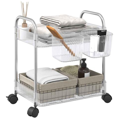 Carrello Portaoggetti A 2 Livelli 37x28x43,5 Cm In Acrilico - Foto 1