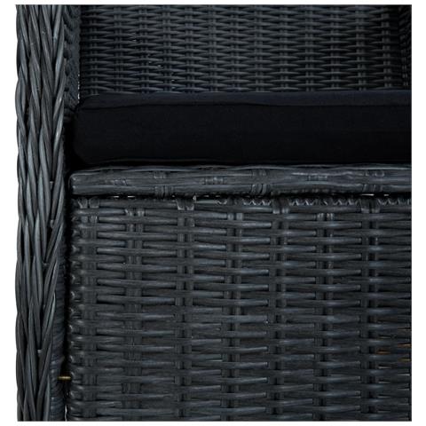 Set Divani Da Giardino 3 Pz Con Cuscini Polyrattan Grigio Scuro - Foto 8