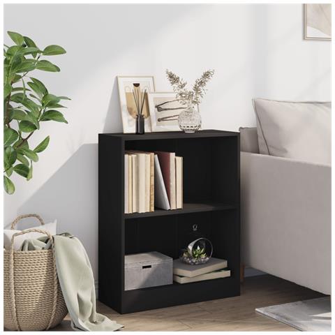Lusso Casadino - Libreria Nera 60x24x76 Cm In Legno Multistrato - Foto 2