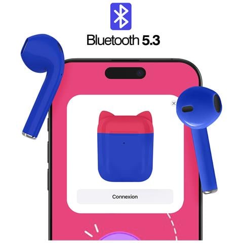 Auricolari Wireless Bluetooth Per Bambini Volume Sicuro Microfono, Blu - Foto 2