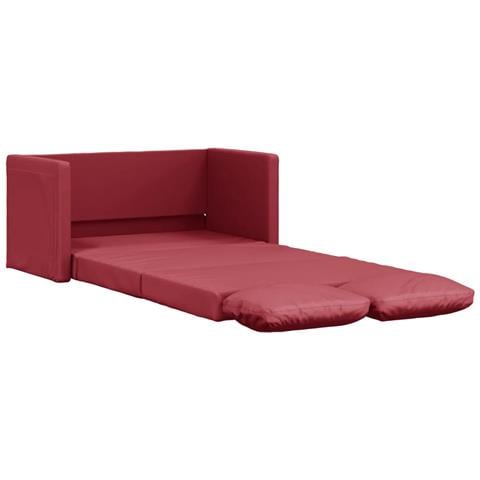 Divano Letto da Terra 2 in 1 Rosso Vino 112x174x55cm Similpelle - Foto 1