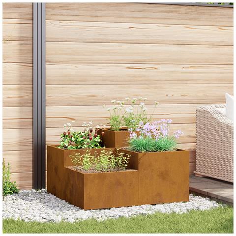 Fioriera da Giardino 100x100x48 cm in Acciaio Inossidabile - Foto 2