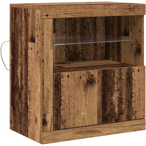 Sideboard  con luci LED Legno Invecchiato 60,5x37x67 cm - Foto 1