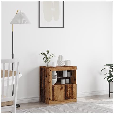 Sideboard  con luci LED Legno Invecchiato 60,5x37x67 cm - Foto 2
