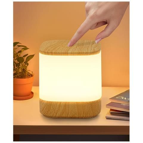 Lampada Da Tavolo Led Touch Dimmerabile Senza Fili Effetto Legno - Foto 2