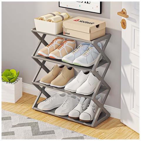 Scaffale Per Scarpe Modulare A X: Organizzazione E Stile Per La Tua Casa Grey - Foto 2