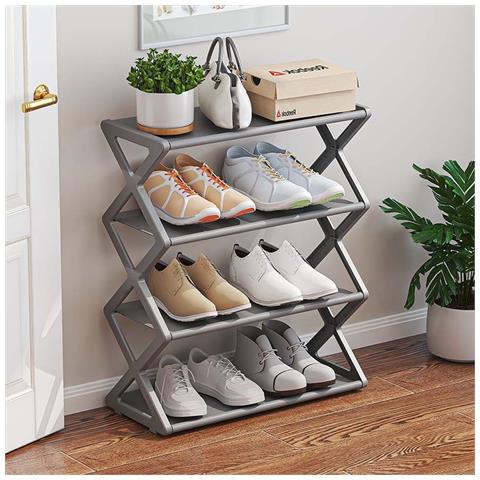Scaffale Per Scarpe Modulare A X: Organizzazione E Stile Per La Tua Casa Grey - Foto 3