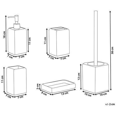 Set Da 5 Accessori Per Il Bagno Vilcanota Grigio Effetto Cemento - Foto 6