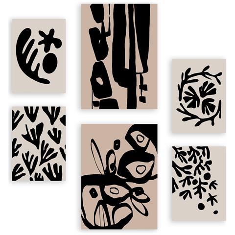 Set Di 6 Stampe Dipinti Decorativi Estetici Astratti Con Design Mistico In Fiori Per Il Tuo Soggiorno, Camera Da Letto, Casa A3 & A4 Senza Cornice - Foto 1