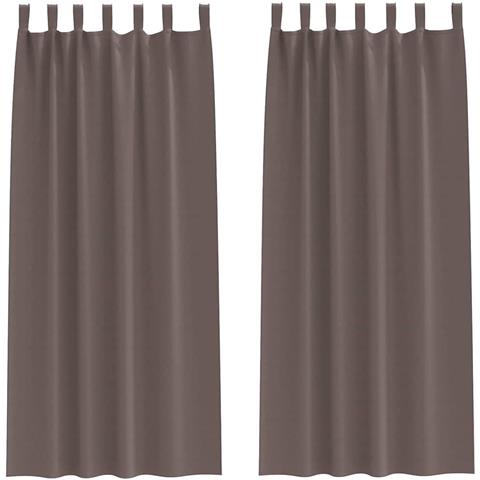 Tende con tende 2 pcs Marrone scuro 260x140cm Poliestere - Foto 1