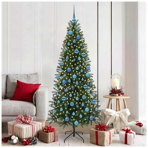Albero di Natale artificiale con 300 LED Verde 180 cm PE e PVC - Foto 2
