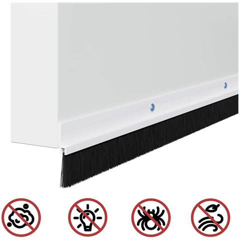 Spazzole per porte a vite 6 pcs Bianco 100 cm Lega di alluminio - Foto 9