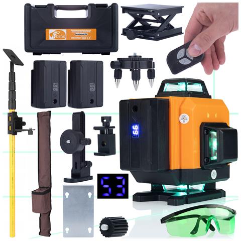 Livella Laser Orange Tiger Rot16l - 16 Linee, Autolivellante, Ip54 | Precisione 0,2 Mm / 10 M | Set Con Treppiede E Occhiali Protettivi - Foto 1