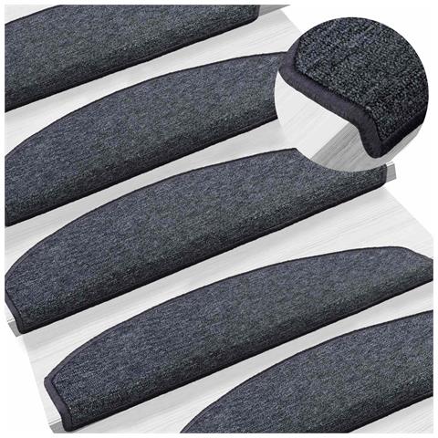 Tappetini per scale autoadesivi 15 pcs Grigio scuro e blu - Foto 2