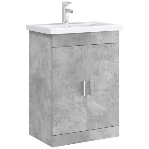Mobiletto da Bagno Sotto Lavabo Grigio Cemento - Foto 2