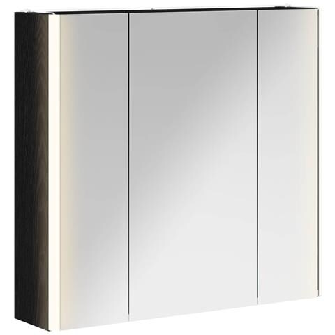 Mobiletto per specchio da bagno Rovere Nero - Foto 1