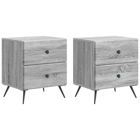 Armadio da Notte 2 pcs Grigio Sonoma 43 x 34,5 x 47,5 cm - Foto 1