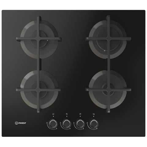 ING 61T /BK 1 piano gas vetro nero 60cm 4 fuochi griglie in ghisa lavabili in lavastoviglie - Foto 1