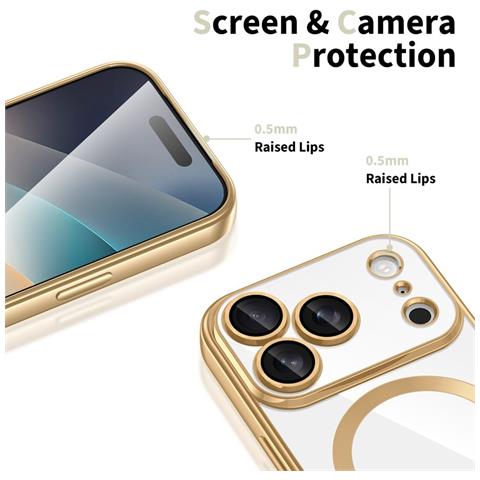 Custodia Trasparente Oro Per Iphone 17 Pro Magsafe - Foto 2