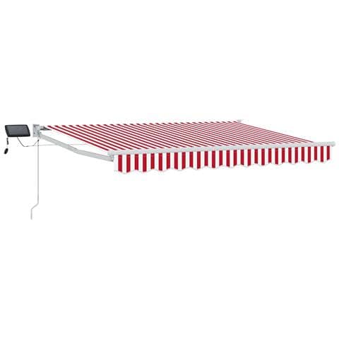 Tenda retrattile manuale con LED Rosso e Bianco 3 x 2,5 m - Foto 1