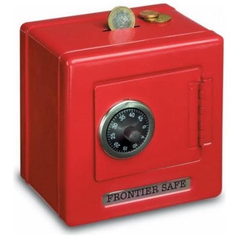 Salvadanaio In Metallo Rosso Cassaforte Con Combinazione - Foto 1