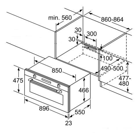 Forno Elettrico da Incasso VBC5580S0 Capacità 85 L Multifunzione Ventilato Potenza 3100 W Colore Inox - Foto 5