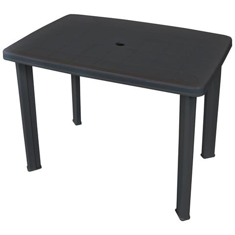 Tavolo Da Giardino 101x68x72 Cm In Plastica Antracite - Foto 1